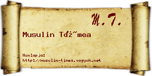 Musulin Tímea névjegykártya